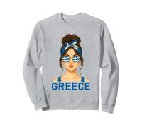 Brunette Greek Girl Greece Flag Greek Girlfriend Wife Sudadera
