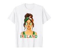 Brunette Irish Girl Ireland Flag Irish Girlfriend Wife Camiseta