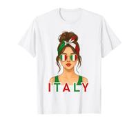 Brunette Italian Girl Italy Flag Italian Girlfriend Wife Camiseta