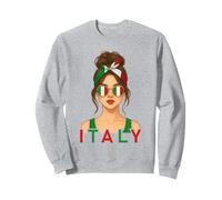 Brunette Italian Girl Italy Flag Italian Girlfriend Wife Sudadera