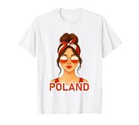 Brunette Polish Girl Poland Flag Polish Girlfriend Wife Camiseta