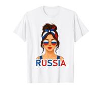 Brunette Russian Girl Russia Flag Russian Girlfriend Wife Camiseta