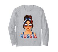 Brunette Russian Girl Russia Flag Russian Girlfriend Wife Manga Larga