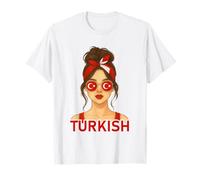 Brunette Turkish Girl Turkey Flag Turkish Girlfriend Wife Camiseta