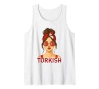 Brunette Turkish Girl Turkey Flag Turkish Girlfriend Wife Camiseta sin Mangas