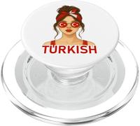 Brunette Turkish Girl Turkey Flag Turkish Girlfriend Wife PopSockets PopGrip para MagSafe