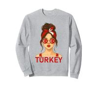 Brunette Turkish Girl Turkey Flag Turkish Girlfriend Wife Sudadera