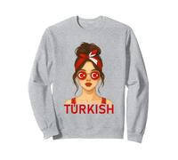 Brunette Turkish Girl Turkey Flag Turkish Girlfriend Wife Sudadera