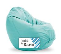 Bruni Bean Bag Classico M en verde menta - Puf para exterior e interior, con saco interior para jugar y leer, funda extraíble, perlas EPS de calidad alimentaria como relleno Beanbag, de Alemania