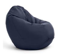 Bruni Puf Classico M en color gris azulado - Puf con saco interior para jugar y leer, funda extraíble, relleno de perlas EPS de grado alimenticio, fabricado en Alemania