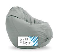 Bruni Puf Classico M en color gris roca - Puf con saco interior para jugar y leer, funda extraíble, relleno de perlas EPS de grado alimenticio, fabricado en Alemania