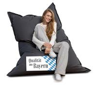 Bruni Puf gigante Caree en gris, Puff Suelo Rectangular XXL de 140 x 180 cm y relleno de 400 l, con funda interior, funda extraíble, para interior y exterior, de Alemania