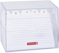 Brunnen 1020560 - Caja para fichas (poliestireno, 16,1 x 13,7 x 8,5 cm), transparente