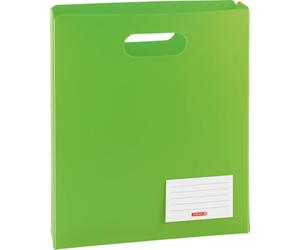 Brunnen 104163552 Fact - Caja.PP, 25 x 31 x 5 cm, de plástico traslúcido (para A4 Cuadernos y rápido grapadora, apertura superior, Verde/Kiwi