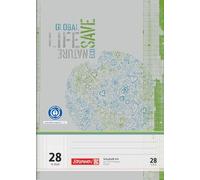 Brunnen 104412801 Cuaderno Reciclado A4 (16 hojas, cuadriculado, línea 28, con margen)