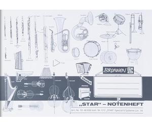 Brunnen 1046836 - Cuaderno de música (A5, 8 hojas, horizontal, con líneas auxiliares)