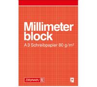 Brunnen 104737001 - Papel milimetrado (A3, 297 x 240 mm, 20 hojas), color rojo