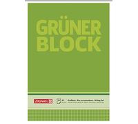 Brunnen 1052438 - Bloc de notas (A5, cuadriculado, 50 hojas, 60 g/m²), color verde