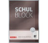 Brunnen 1052608 Cuaderno/bloc de notas Premium, A4, 50 hojas, 5 x 7 mm cuadros con margen, diseño 8 F, perforadas, kopfverleimt, 90 g/m²