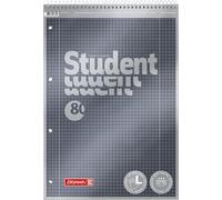 Brunnen 1067174 Bloc de notas Student Premium Duo, portada de calidad con efecto metálico A4 mit Kopfspirale
