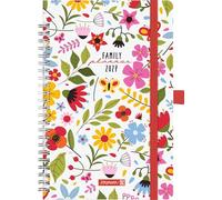 BRUNNEN 1070290037 Buchkalender Familienplaner 2027 "Flowers" A5, Papier