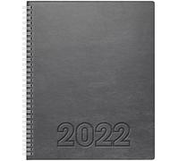 BRUNNEN 1076164842 Manager Wt 7 Weektimer 2 páginas = 1 semana, 21 x 26 cm, funda suave, color gris lino, calendario 2022, encuadernación Wire-O