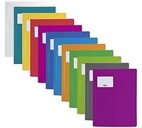 Brunnen | 12 carpetas FACT!pp (A4, de polipropileno translúcido, con etiqueta para nombre, con bolsillo interior) (12 colores).