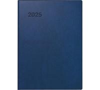 BRUNNEN Agenda de bolsillo Planificador modelo 731 (2025), 2 páginas = 1 semana, A6, 176 páginas, cubierta de plástico, color azul oscuro