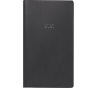 BRUNNEN Agenda de bolsillo Planificador modelo 755 (2025), 2 páginas = 1 semana, A6 horizontal, 144 páginas, cubierta de plástico, color negro