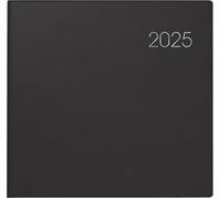 BRUNNEN Agenda de libro modelo 766 (2025), Planificador Semanal, 2 páginas = 1 semana, 210 × 205 mm, 144 páginas, cubierta Balacron, color negro