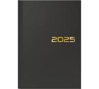 BRUNNEN Agenda de libro modelo 796 (2025), Planificador Calendario Mensual, 2 páginas = 1 semana, A5, 128 páginas, cubierta Balacron, color negro