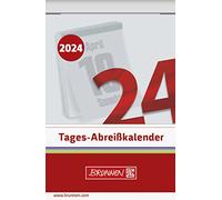 BRUNNEN Agenda diaria 2024 1 página = 1 día 54 x 80 mm, ranura 22 mm, color blanco