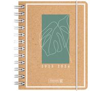 BRUNNEN Agenda escolar (2025/2026) "Jungle Leaf", 1 página = 1 día, A6, 352 páginas, cubierta de papel kraft