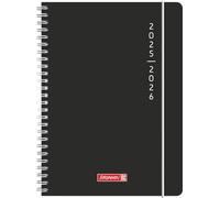 BRUNNEN Agenda escolar 2025/2026 "Plain Black" | A5, plástico