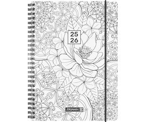 BRUNNEN Agenda escolar (2025/2026) "ZENart", 2 páginas = 1 semana, A5, 208 páginas, cubierta de polipropileno