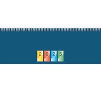 BRUNNEN Agenda horizontal DATAline modelo 772 (2025), 2 páginas = 1 semana, 297 × 105 mm, 112 páginas, tapa de cartón, azul