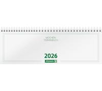 BRUNNEN Agenda horizontal Mod. 772 2026 | 297 × 105 mm, cartón, color blanco