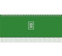 BRUNNEN Agenda horizontal modelo 772 (2025), 2 páginas = 1 semana, 297 × 105 mm, 112 páginas, cubierta de cartón con parte trasera extendida, color verde