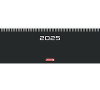 BRUNNEN Agenda horizontal modelo 772 (2025), 2 páginas = 1 semana, 297 × 105 mm, 112 páginas, tapa de cartón, color negro