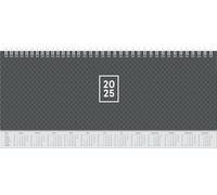 BRUNNEN Agenda horizontal modelo 772 (2025), 2 páginas = 1 semana, 297 × 105 mm, 112 páginas, tapa de cartón con parte trasera extendida, color negro