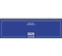 BRUNNEN Agenda horizontal modelo 774 (2025), Planificador Semanal Escritorio, 2 páginas = 1 semana, 326 × 102 mm, 112 páginas, tapa de cartón, azul