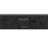 BRUNNEN Agenda horizontal modelo 777 (2025), 2 páginas = 1 semana, 326 × 102 mm, 112 páginas, tapa de cartón, color negro