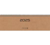 BRUNNEN Agenda horizontal modelo 777 (2025), 2 páginas = 1 semana, 326 × 102 mm, 112 páginas, tapa de cartón, marrón