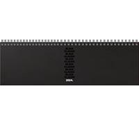 BRUNNEN Agenda semanal "Black Classic" modelo 774 2024, 2 páginas = 1 semana, tamaño de hoja, 32,6 x 10,2 cm, color negro