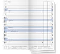 BRUNNEN Agenda semanal de repuesto, modelo 740 (2025), 2 páginas = 1 mes, A6