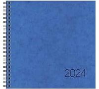 BRUNNEN Agenda semanal modelo 766 2024 2 2 páginas = 1 semana, tamaño de hoja 21 x 20,5 cm, azul