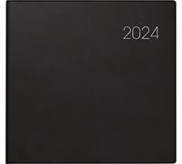 BRUNNEN Agenda semanal modelo 766 2024 2 2 páginas = 1 semana tamaño de la hoja 21 x 20,5 cm, color negro