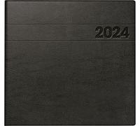 BRUNNEN Agenda semanal modelo 766 2024 2 2 páginas = 1 semana tamaño de la hoja 21 x 20,5 cm, color negro
