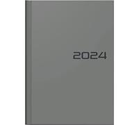 BRUNNEN Agenda semanal modelo 796 2024, 2 páginas = 1 semana, tamaño de la hoja 14,8 x 20,8 cm, gris