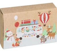 Brunnen Caja de regalo de Navidad de 90 x 60 x 20 mm, con sobre a juego y estrellas de purpurina, regalo para vales y dinero